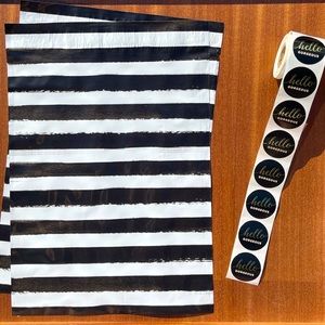 25 poly mailer shipping bags w/ matching stickers